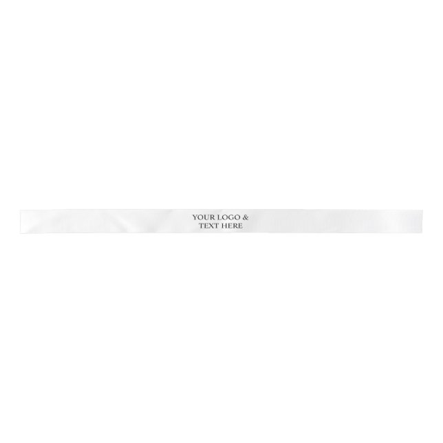 Ruban En Satin White Personalized – Your Logo & Text Here (Devant)