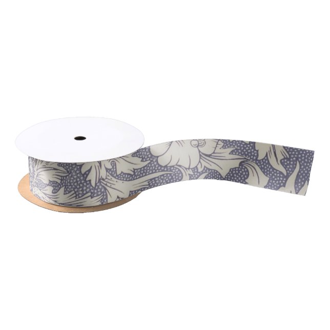 Ruban En Satin William Morris Horn Poppy Classic Floral (Bobine)
