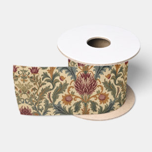 Ruban En Satin William Morris motif floral écossais vintage