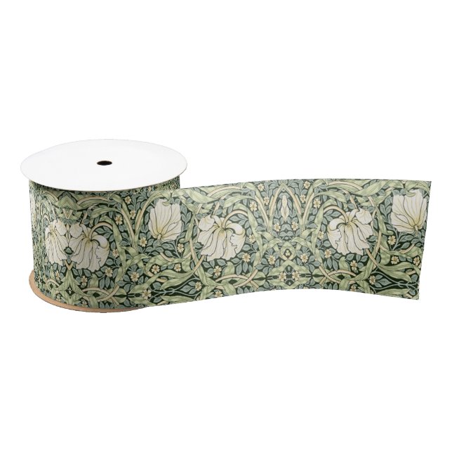 Ruban En Satin William Morris Pimpernel Green (Bobine)