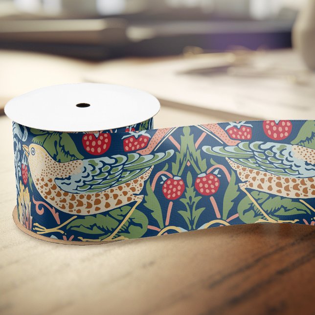 Ruban En Satin William Morris Strawberry Thief (Créateur téléchargé)