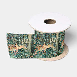 Ruban En Satin William Morris Vintage Lapin Jardin Floral Art
