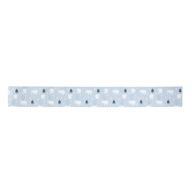 Ruban En Satin Winter Woods Polar Bears (Devant)