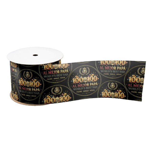 Ruban En Satin World's Best Dad / Cinta de regalo (Bobine)