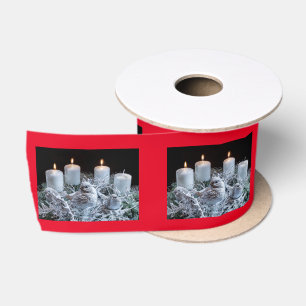 Ruban En Satin Wreath de l'Avent blanc