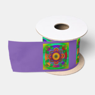 Ruban En Satin YANTRA - grande roue - violet vert