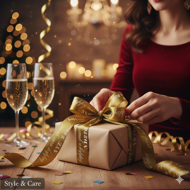 Ruban En Satin Yellow Brown Satin Ribbon Design New Years Eve Sty (Yellow Brown Satin Ribbon Design New Years Eve Style)