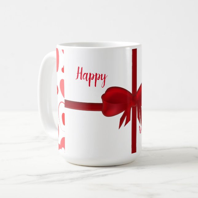 Ruban et Coeurs Valentine Mug (Devant gauche)