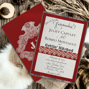 Ruban et dentelle Gettin 'Hitched - Rouge