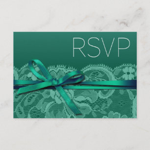 Ruban et dentelle RSVP sarcelle