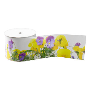 Ruban floral de gros-grain de jardin de fleurs de