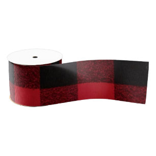 Ruban Gros-grain 3" Grosgrain Ruban Rouge Buffle Lait Noir