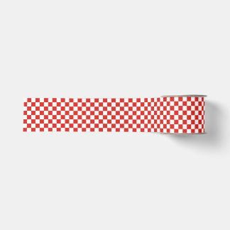 Ruban Gros-grain à carreaux rouge blanc