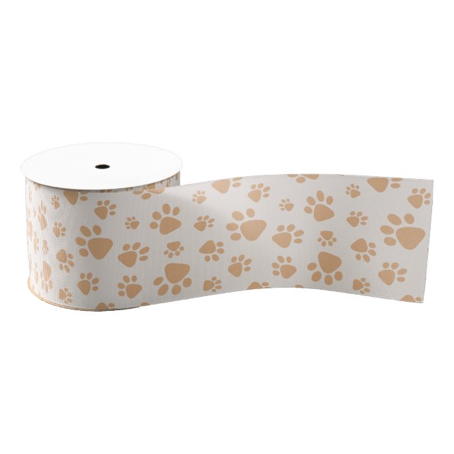 Ruban Gros-grain Adorable Dog Paw Print (Bobine)