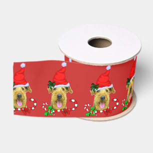 Ruban Gros-grain Airedale Terrier Joyeux Noël