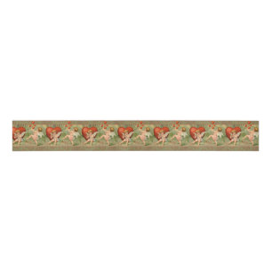 Ruban Gros-grain Amour Cupidons Antique Vintage Saint-Valentin