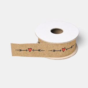 Ruban Gros-grain Amoureux roses et style campagnard rustique de