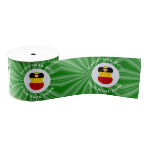 Ruban Gros-grain Ange de Noël avec drapeau allemand personnalisable