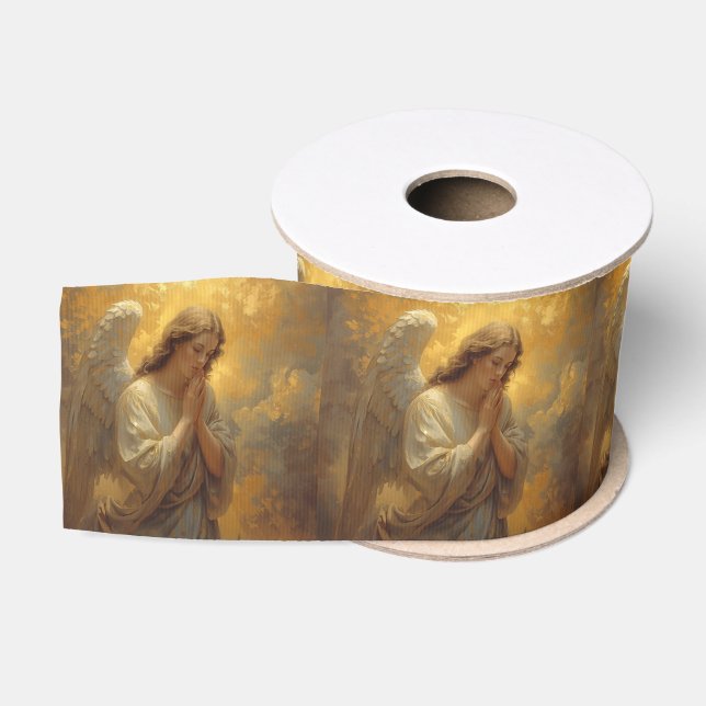 Ruban Gros-grain Ange priant - Occasions religieuses doré (Bobine)