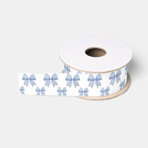 Ruban Gros-grain Aquarelle bleu En vichy fond