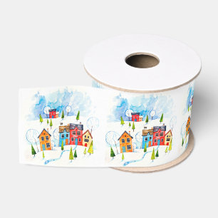 Ruban Gros-grain Aquarelle canton enneigé