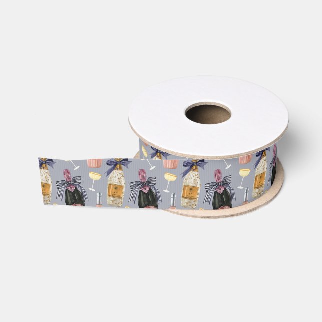 Ruban Gros-grain Aquarelle Champagne français (Bobine)