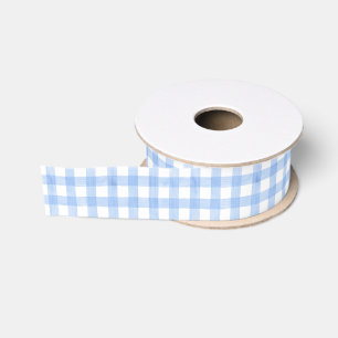 Ruban Gros-grain Aquarelle En vichy bleu