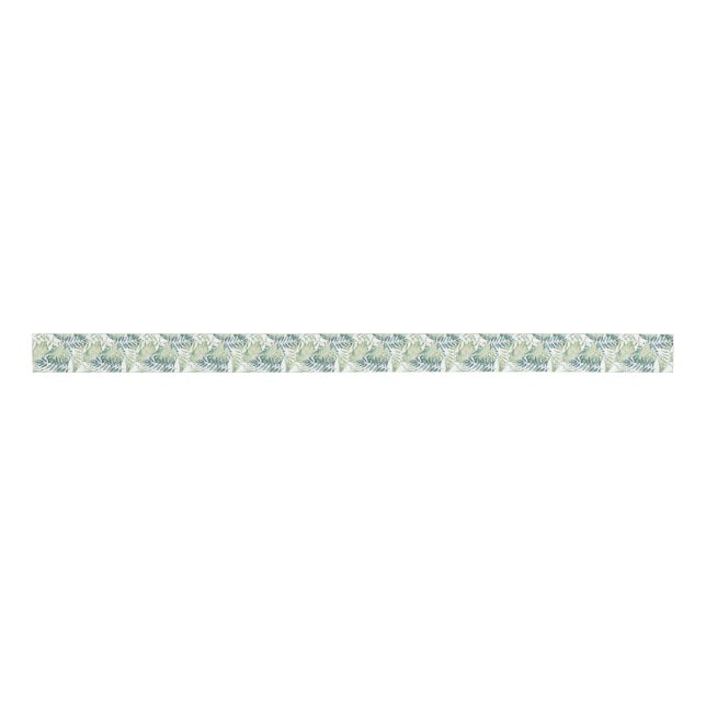 Ruban Gros-grain Aquarelle feuilles tropicales (Devant)