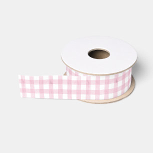 Ruban Gros-grain Aquarelle rose En vichy