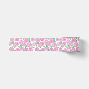 Ruban Gros-grain Aquarelle, roses roses