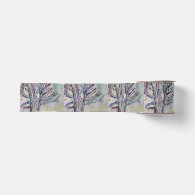 Ruban Gros-grain Arbres Abstraits (Devant)