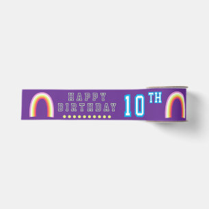 Ruban Gros-grain Arc-en-ciel Joyeux Anniversaire Annuel Violet