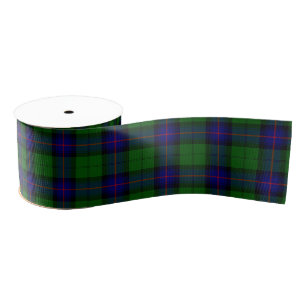 Ruban Gros-grain Armstrong tartan bleu et vert plaid