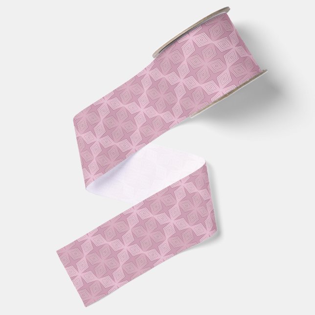 Ruban Gros-grain Art déco géométrique lilas fumé (Dos)