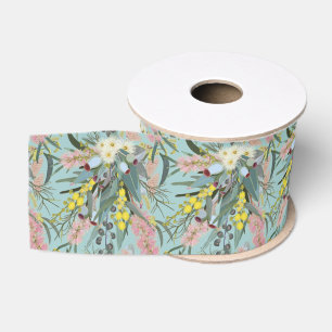 Ruban Gros-grain Aussie Native Bush Blooms Summer Blue