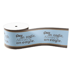 Ruban Gros-grain Autrefois aigle, toujours aigle. Brown Pastel Blue