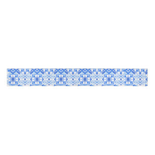 Ruban Gros-grain Azulejo bleu et blanc Motif Azul espagnol