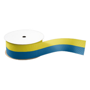 Ruban Gros-grain Bandes  Bleu et jaune  Personnalisable
