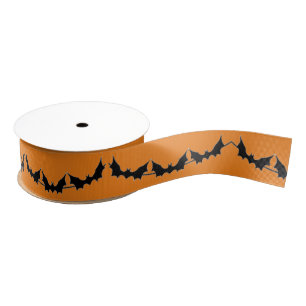 Ruban Gros-grain Bats d'Halloween