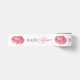 Ruban Gros-grain Bébé en fleurs bébé rose gris shower