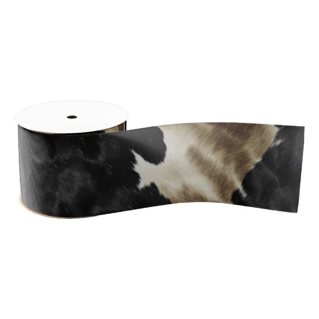Ruban Gros-grain Black Gold Western Cowhide (Bobine)