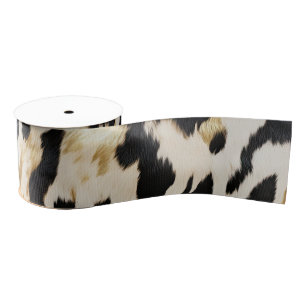 Ruban Gros-grain Black Ivory Gold Western Cowhide