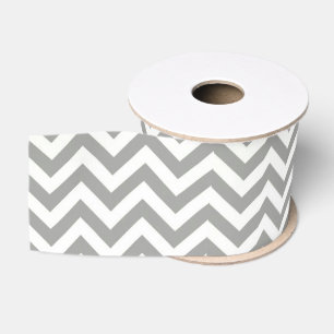 Ruban Gros-grain Blanc gris Chevron
