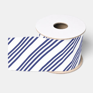 Ruban Gros-grain Bleu blanc Diagonal Grandes Motif moderne
