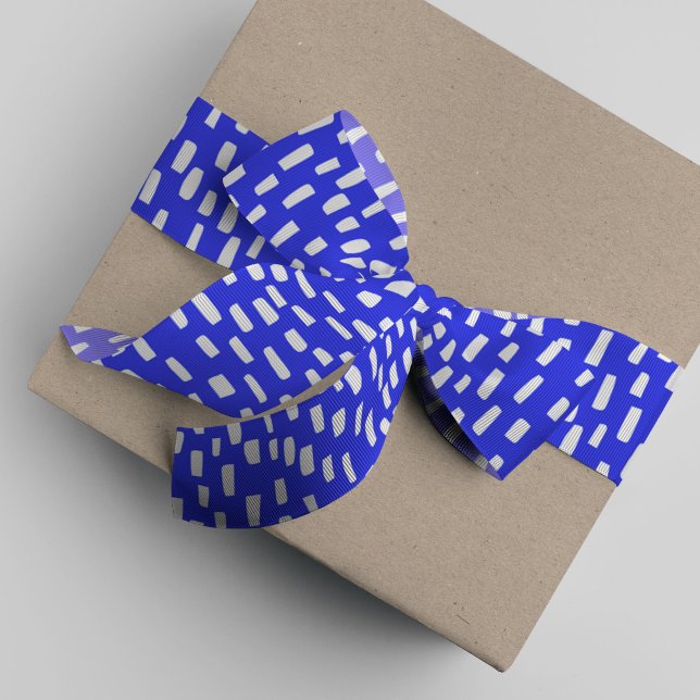 Ruban Gros-grain Bleu clair Dashage ruban à grains de graisse (Bright blue dashing dots ribbon.)