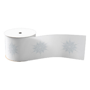 Ruban Gros-grain Bleu glacé Élégant Flocon de neige Enveloppement c