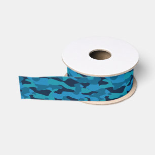 Ruban Gros-grain bleu marine, bleu nuit, bleu sarcelle et camouflag