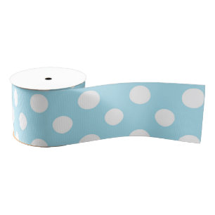 Ruban Gros-grain Blue Polkadot Girl Moderne Cute Grosgrain Ribbon