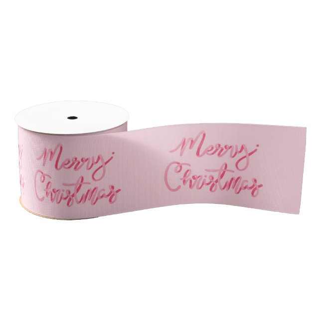 Ruban Gros-grain Blush Joyeux Noël Script (Bobine)