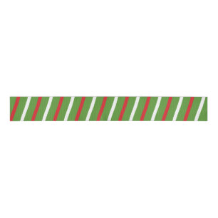 Ruban Gros-grain Bonbon rayé vert rouge blanc